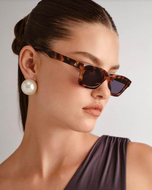 Image of Sunglasses. Productname: Aire Sculptor Sunglasses: Dark Tort - Women's Sunglasses in Dark Tort colour by brand - Novo