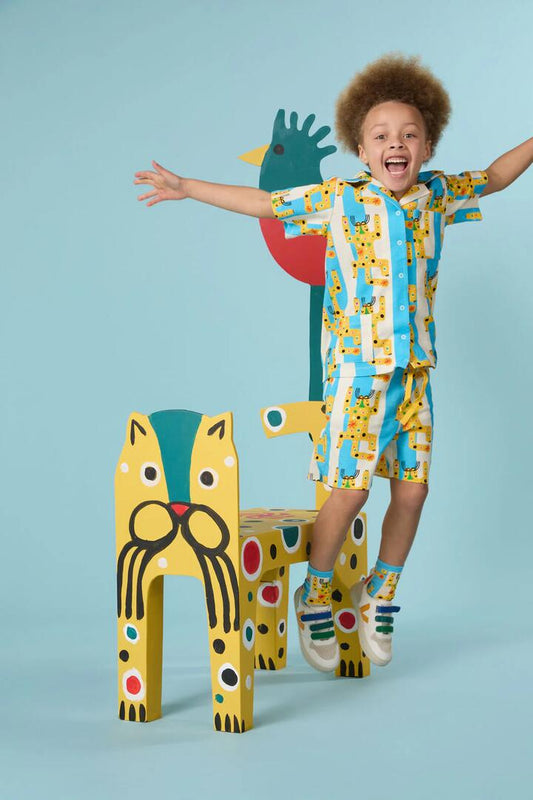 Image of a model wearing Tops. Productname: Rio Stripe Kids Shirt in Multi colour by brand - Gorman