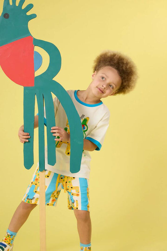 Image of a model wearing Shorts. Productname: Rio Stripe Kids Shorts in Multi colour by brand - Gorman