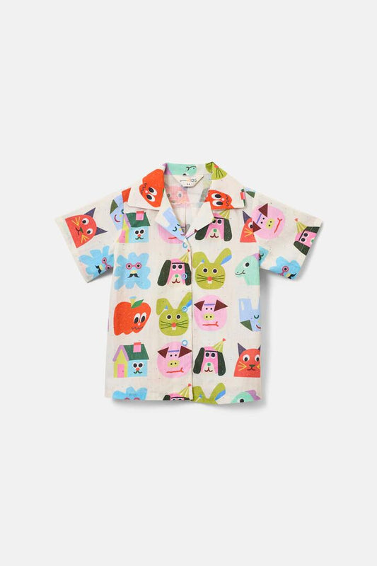 Image of a model wearing Tops. Productname: Birthday Kids Shirt in Cream colour by brand - Gorman