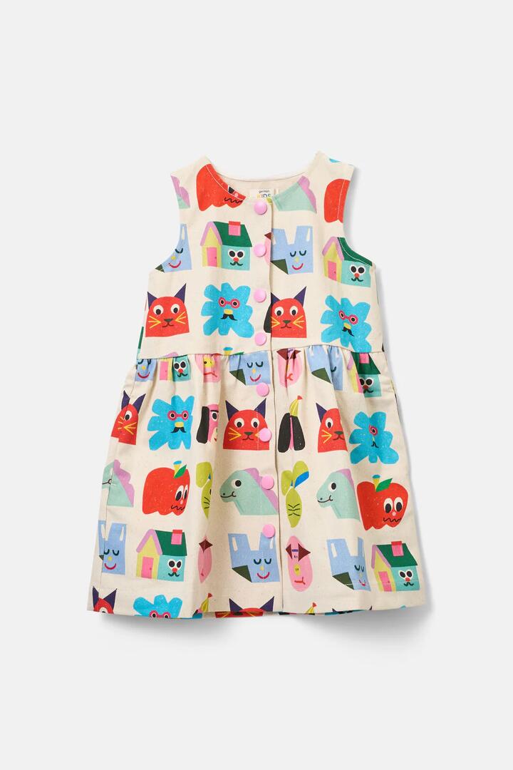 Image of Dresses. Product name - Birthday Kids Pinafore in Cream colour by brand - Gorman