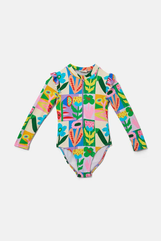 Image of Swimwear. Productname: Floral Patchy Kids Bathers in Print colour by brand - Gorman