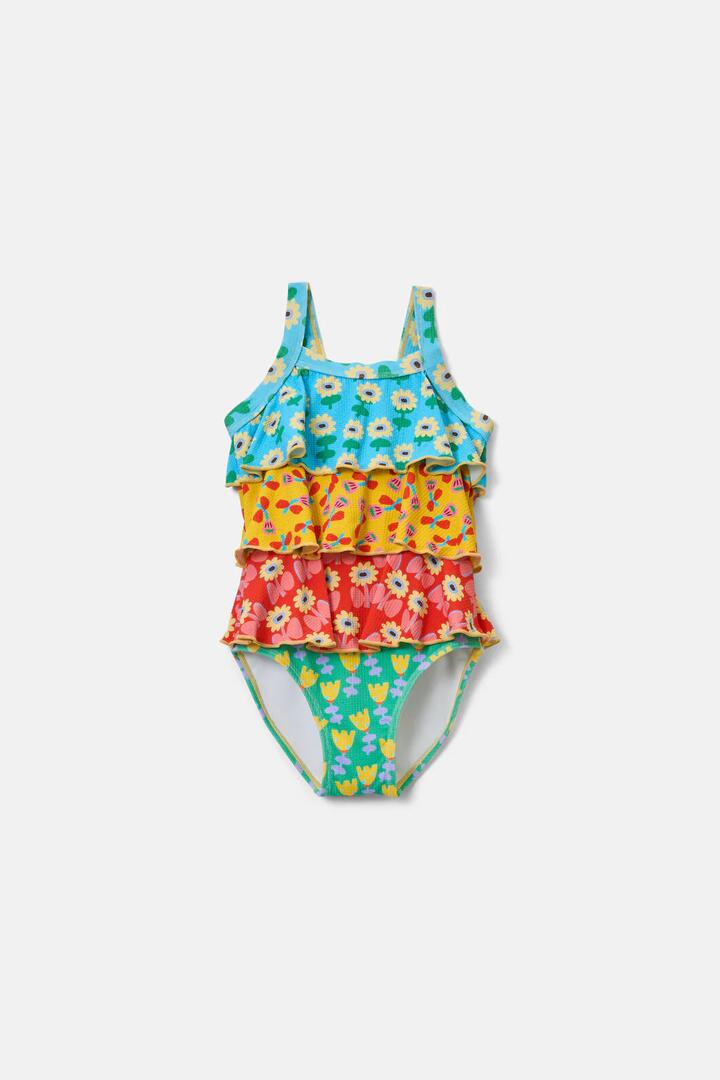 Image of Swimwear. Product name - Splice Floral Kids Tiered Bath in Print colour by brand - Gorman