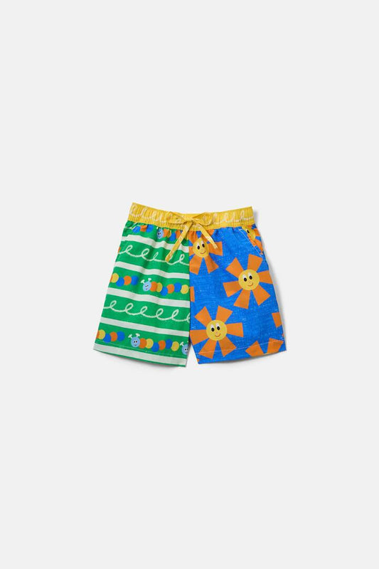 Image of a model wearing Shorts. Productname: Mix Match Kids Board Shorts in Multi colour by brand - Gorman