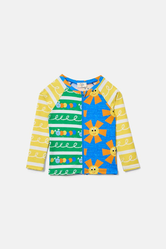 Image of Swimwear. Product name - Mix Match Kids Swim Zip Top in Multi colour by brand - Gorman