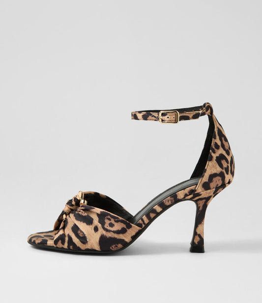 Image of Sandals. Productname: Posy Leopard Fabric Sandals in LEOPARD colour by brand - MOLLINI