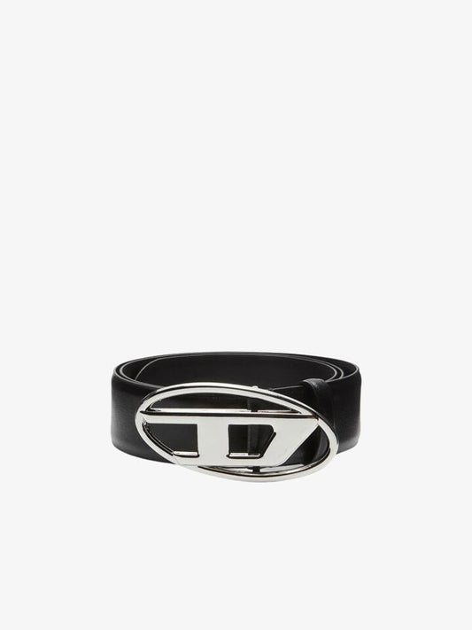 Image of Accessories. Productname: Diesel Oval D Logo B-1Dr Belt in Black/Nickle colour by brand - Diesel