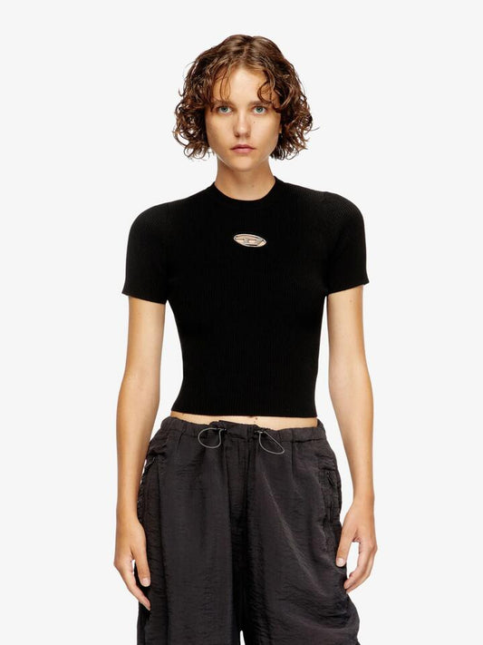 Image of a model wearing Tops. Productname: Diesel M-Valari-Ss Tee in Black colour by brand - Diesel