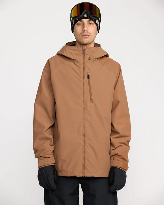 Image of a model wearing Outerwear. Productname: Volcom - Mens 2836 Insulated Jacket - Terra Brown - in Terra Brown colour by brand - Volcom