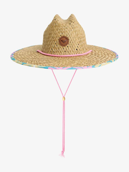 Image of Hats. Product name - Roxy Girls 8-16 Pine To My Colada Sun Hat Coastal Shade Flipper in Coastal Shade Flipper colour by brand - Roxy
