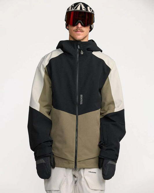 Image of Coats & Jackets. Product name - Volcom Mens Brighton Snow Jacket Military in Military colour by brand - Volcom