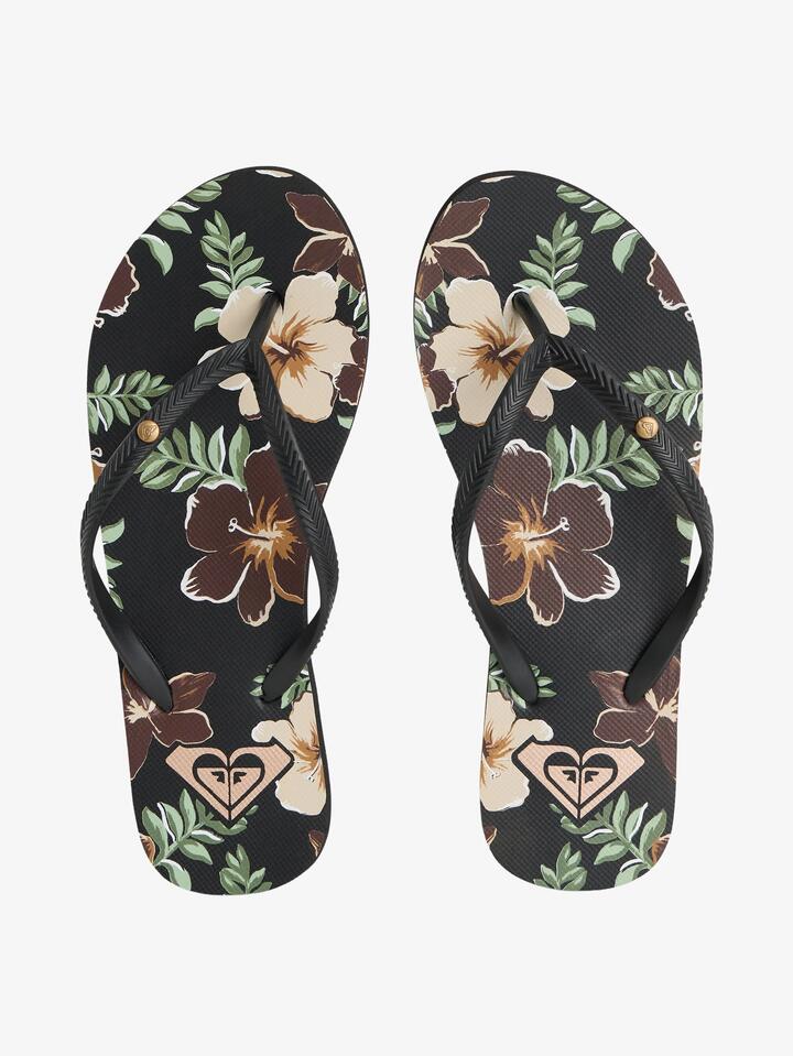 Image of a model wearing Shorts. Productname: Roxy - Womens Bermuda Print Thongs - Tropical Feels - in Tropical Feels colour by brand - Roxy