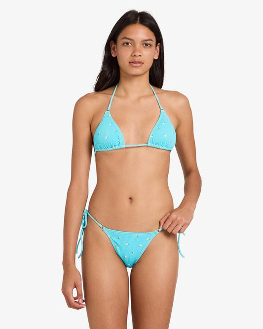 Image of Swimwear. Productname: RVCA - Womens Rose Bud Triangle Bikini Top - Sky Blue - in Sky Blue colour by brand - RVCA