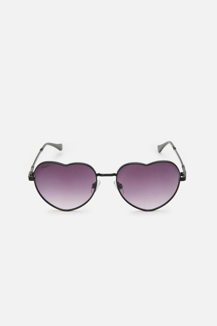 Image of Sunglasses. Productname: Black Heart Sunglasses in Black colour by brand - Dangerfield