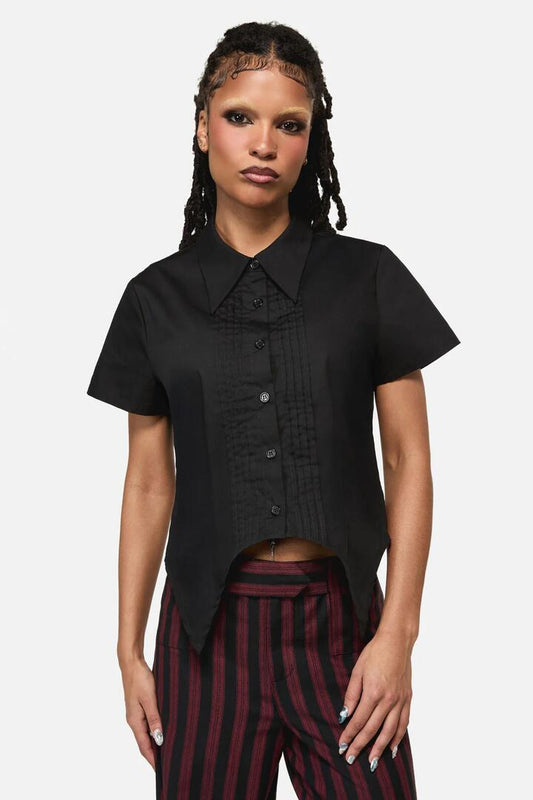 Image of Blouses. Product name - Night Flight Goth Blouse in Black colour by brand - Black Friday