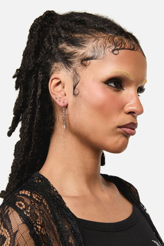 Image of Jewelry. Productname: Skull & Sword Sleepers in Silver colour by brand - Black Friday