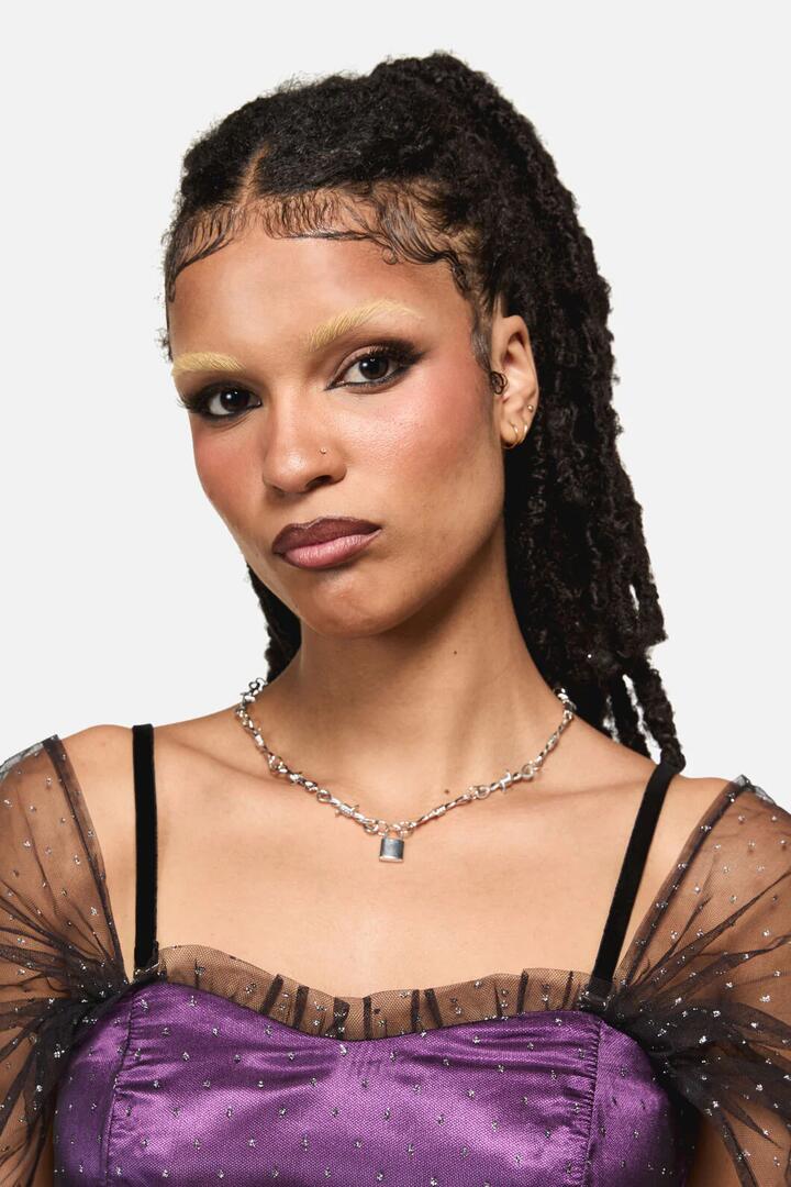 Image of Necklaces. Productname: Barbed Lock Necklace in Silver colour by brand - Black Friday