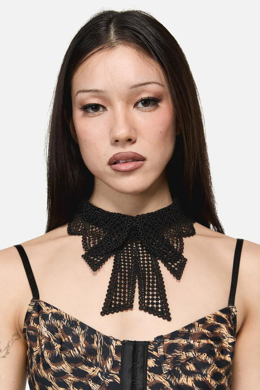 Image of Lingerie. Productname: Black Lace Bow Collar in Black colour by brand - Dangerfield