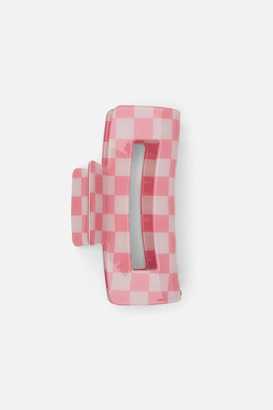Image of Hair Accessories. Productname: Gingham Claw Clip in Pink colour by brand - Princess Highway