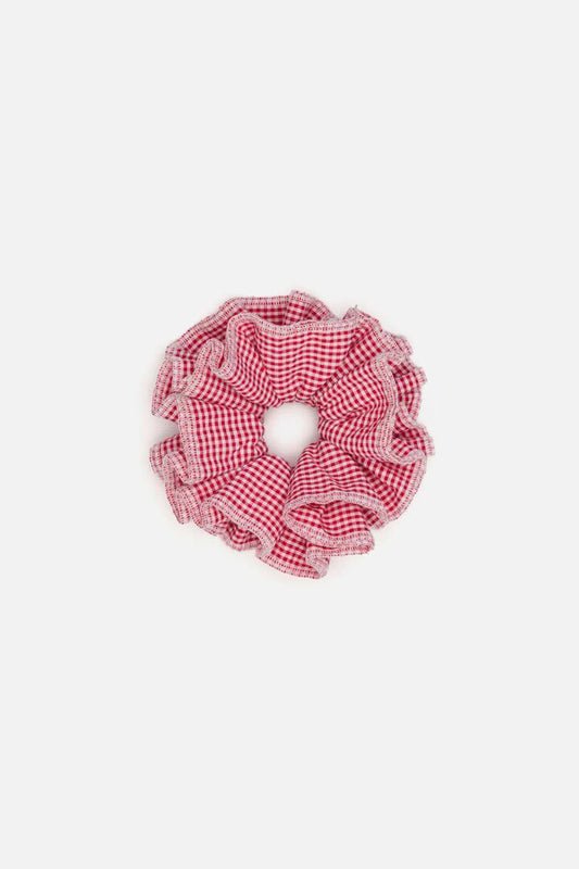 Image of Hair Accessories. Productname: Red Gingham Scrunchie in Red colour by brand - Princess Highway