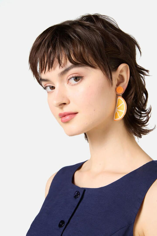 Image of Earrings. Productname: Orange Beaded Earrings in Orange colour by brand - Princess Highway