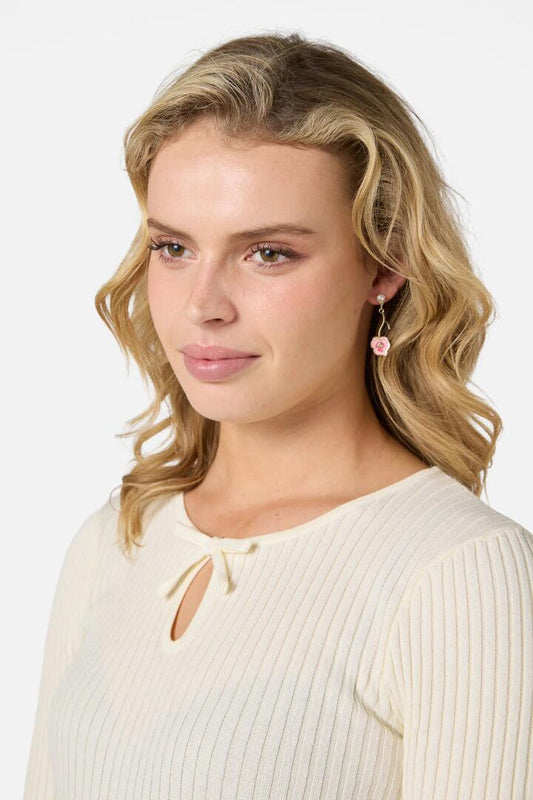 Image of Earrings. Productname: Gentle Floral Earrings in Pink colour by brand - Princess Highway