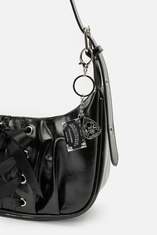 Image of Charms. Productname: Seance Metal Bag Charm in Black colour by brand - Dangerfield