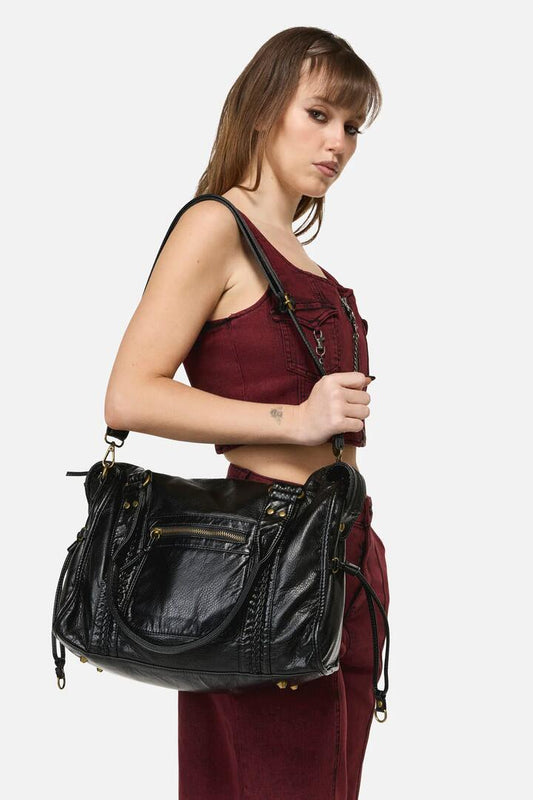 Image of Bags. Productname: Slouchy Shoulder Bag in Black colour by brand - Dangerfield