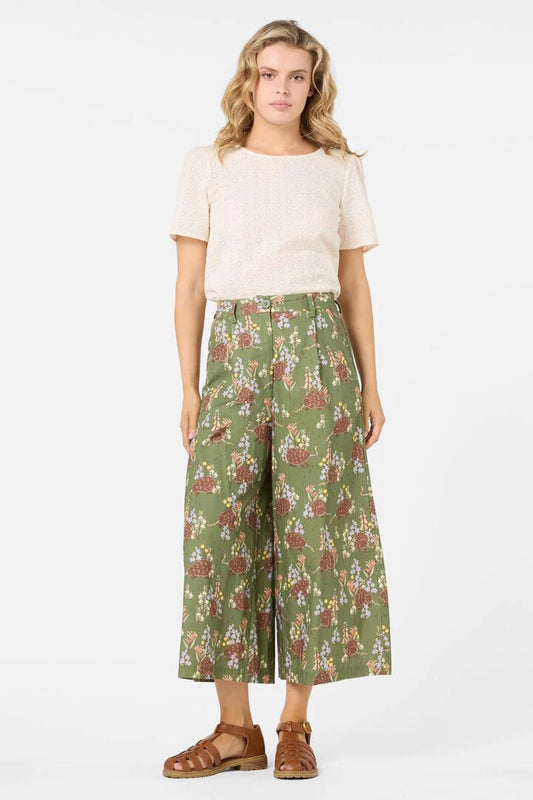 Image of a model wearing Skirts. Productname: Echidna Skort in Green colour by brand - Princess Highway