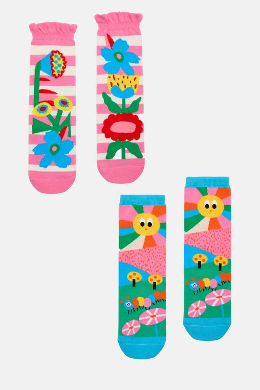 Image of Socks. Productname: Bold Floral Kids Sock Pack in Multi colour by brand - Gorman