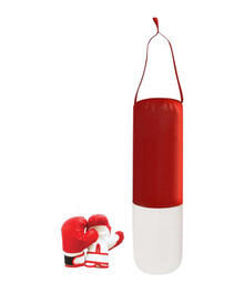 Image of Games. Product name - Kidâs Cotton-Filled Nylon Punching Bag Set â Includes 8 oz Gloves in colour by brand - Toymate