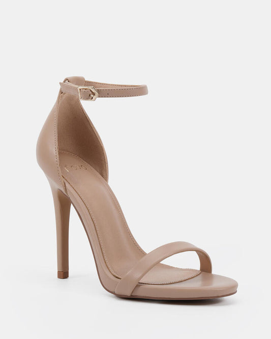 Image of Heels. Productname: Merril: Neutral Smooth - Women's Strappy - High Heel in Beige colour by brand - Novo