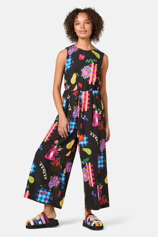 Image of a model wearing Pants. Productname: Fruit Party Print Pantsuit in Print colour by brand - Gorman
