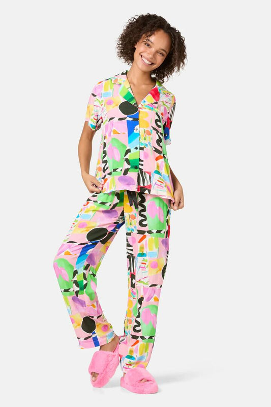 Image of a model wearing Pants. Productname: Montage PJ Pants Set in Print colour by brand - Gorman