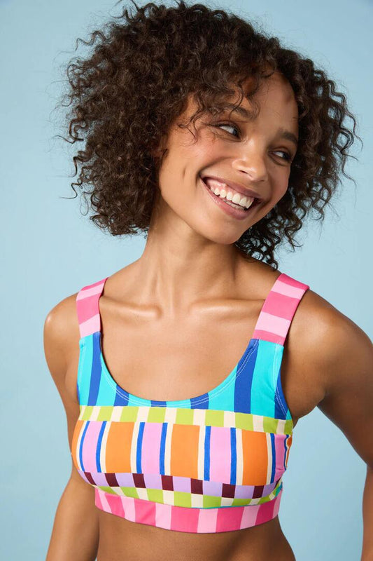 Image of Swimwear. Productname: Holiday Stripe Bikini Top in Print colour by brand - Gorman