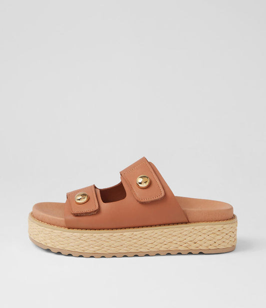 Image of Sandals. Productname: Bowers Brandy Natural Leather Sandals in BRANDY-NATURAL colour by brand - MOLLINI