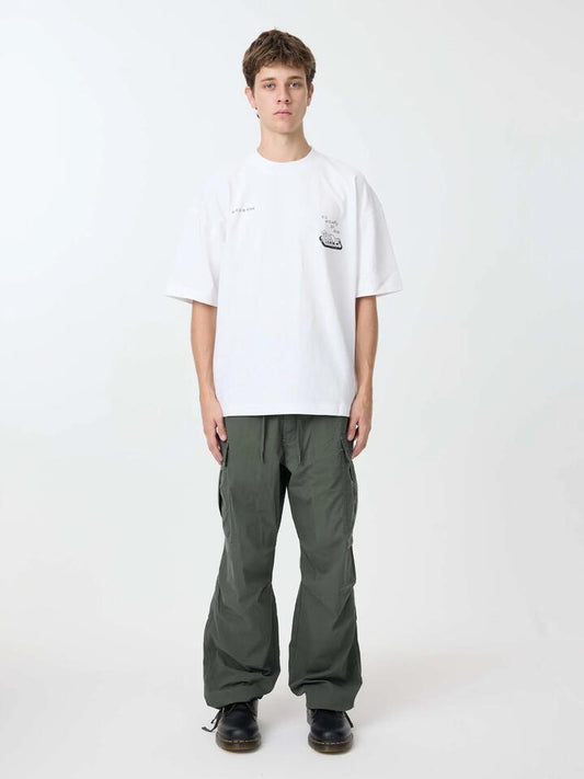 Image of a model wearing Tops. Productname: Article One Fine Tee in WHITE colour by brand - Article One