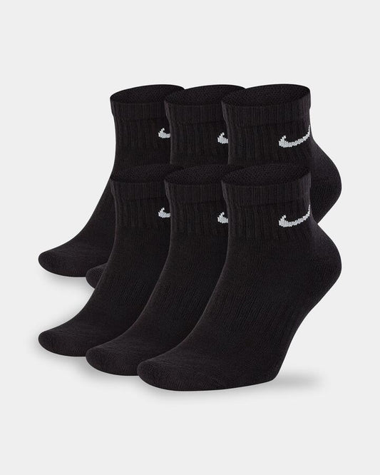 Image of Socks. Product name - Nike Everyday Cushioned 6 Pack Ankle Socks Black/White in Black/White colour by brand - Nike