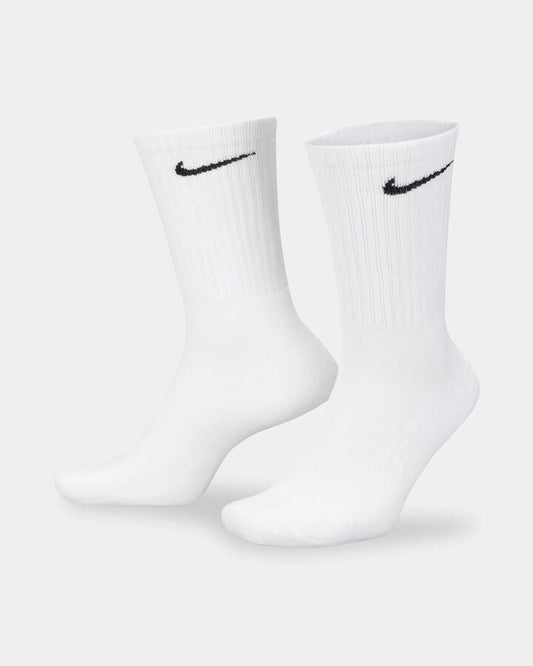 Image of Socks. Product name - Nike Mens Everyday Cushioned Crew Socks White/Black in White/Black colour by brand - Nike