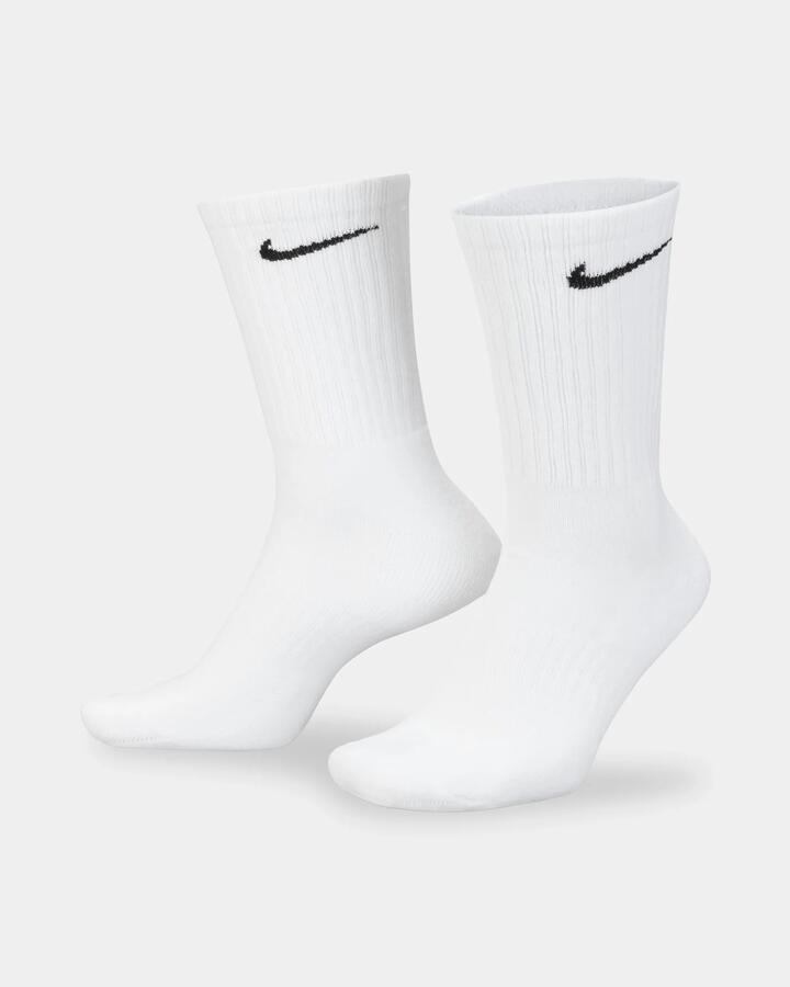 Image of Socks. Product name - Nike Everyday Cushioned 6 Pack Crew Socks White/Black in White/Black colour by brand - Nike