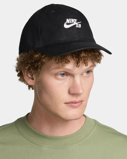 Image of Hats. Productname: nike - Mens Sb Club Dad Cap - Black/White - in Black/White colour by brand - nike