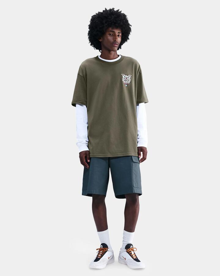 Image of T-Shirts. Product name - Nike Mens Sb Max90 Skate T-Shirt Medium Olive in Medium Olive colour by brand - Nike