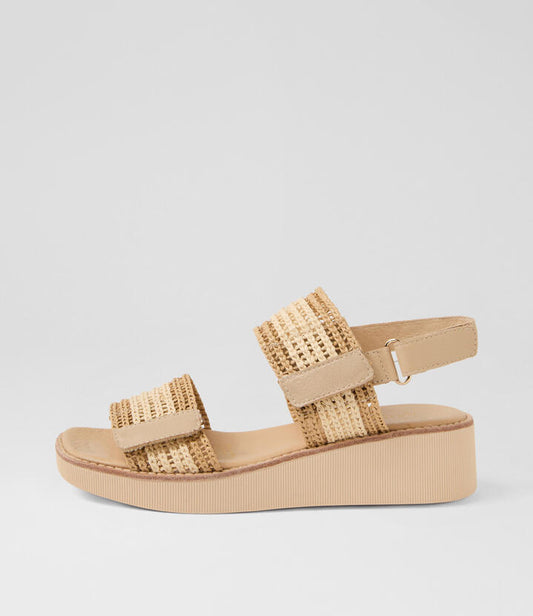 Image of Sandals. Productname: Tucker Coffee Natural Fabric Sandals in COFFEE&NATURAL colour by brand - MIDAS