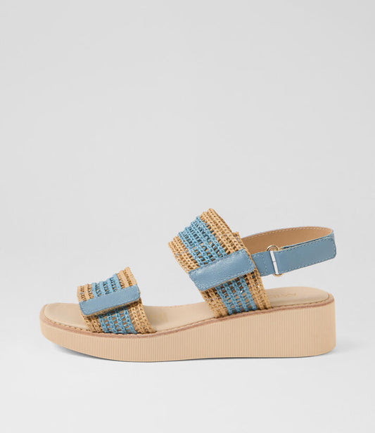Image of Sandals. Productname: Tucker Natural Denim Fabric Sandals in NATURAL&DENIM colour by brand - MIDAS