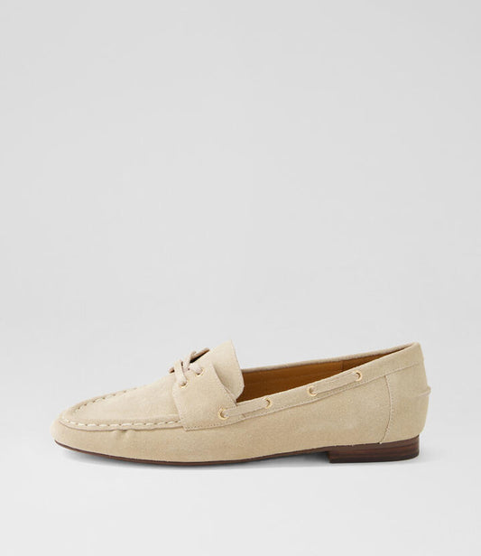 Image of Flats. Productname: Ghesica Pebble Suede Loafers in PEBBLE colour by brand - MOLLINI