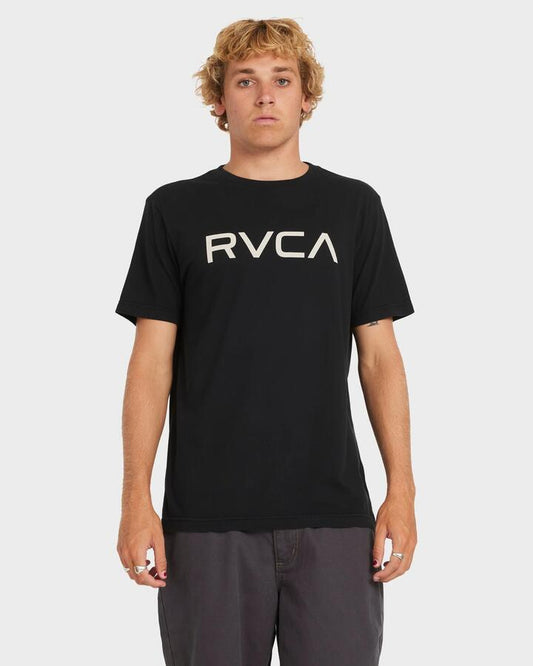 Image of T-Shirts. Productname: RVCA Mens Big Rvca T-Shirt Black - in Black colour by brand - RVCA