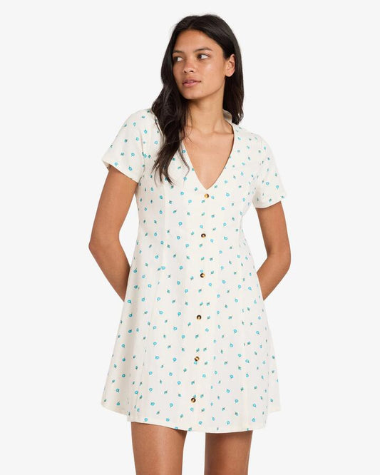 Image of Dresses. Productname: RVCA Womens Ruse Bud Mini Dress White - in White colour by brand - RVCA