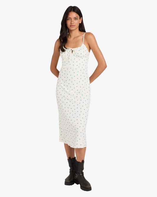Image of Dresses. Productname: RVCA Womens Ruse Bud Midi Dress White - in White colour by brand - RVCA