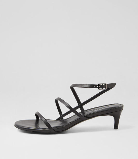 Image of Sandals. Productname: Kiyra Black Leather Sandals in BLACK colour by brand - MOLLINI
