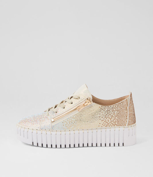 Image of Sneakers. Productname: Bertram Gold Shimmer Suede Sneakers in GOLD SHIMMER colour by brand - MIDAS